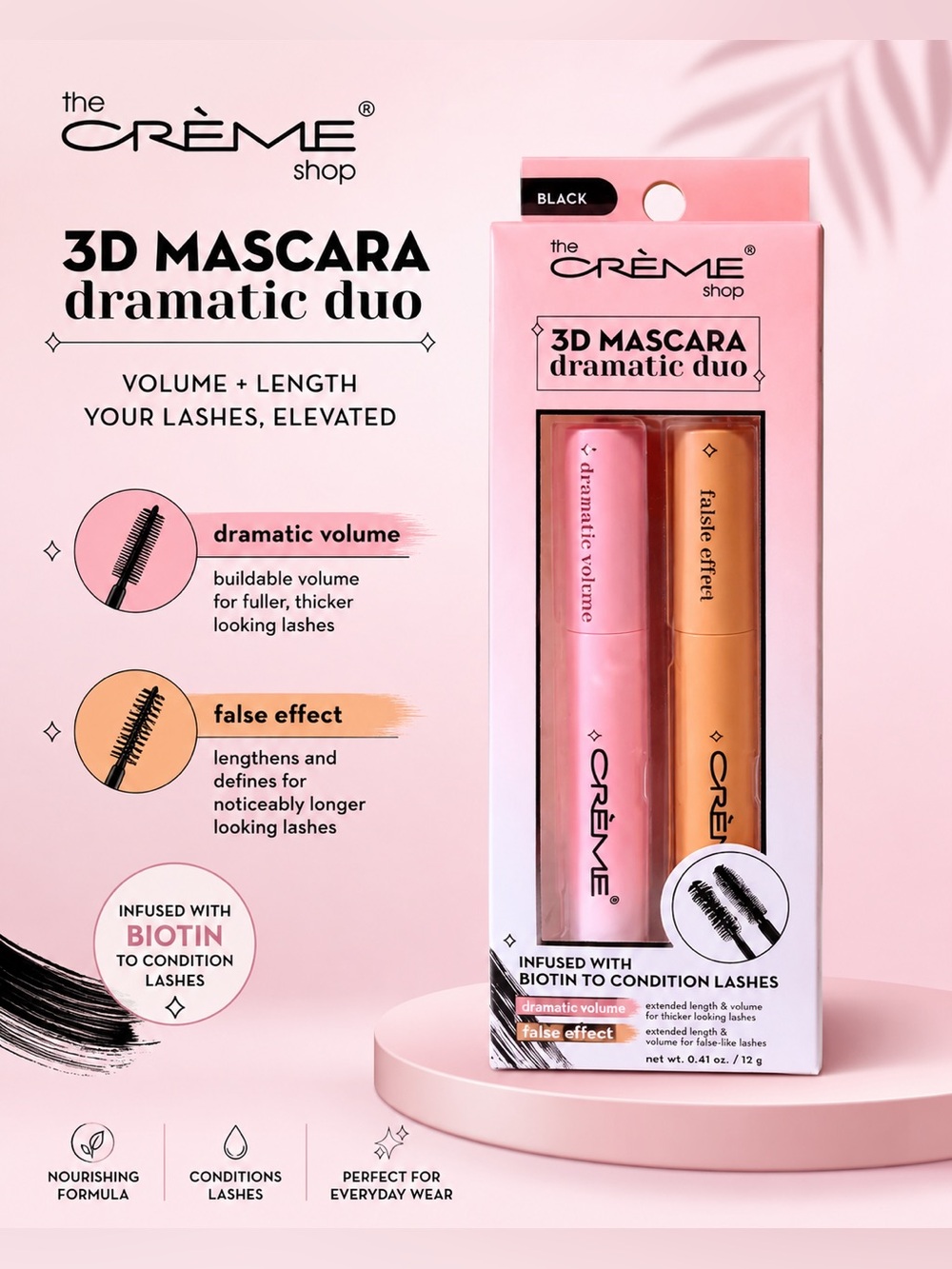 🖤 Crème Shop 3D Mascara Dramatic Duo – Volume + Length 🖤